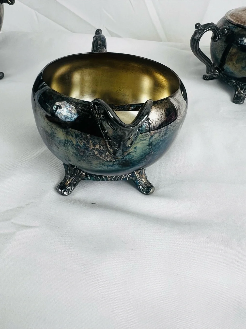 ornate 4 piece silver plated tea coffee set details International Silver Company
